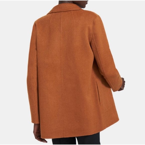 Theory Sileena Divide 2 Tall Wool/Cashmere Blend Open Front Jacket in Cooper - Picture 2 of 9